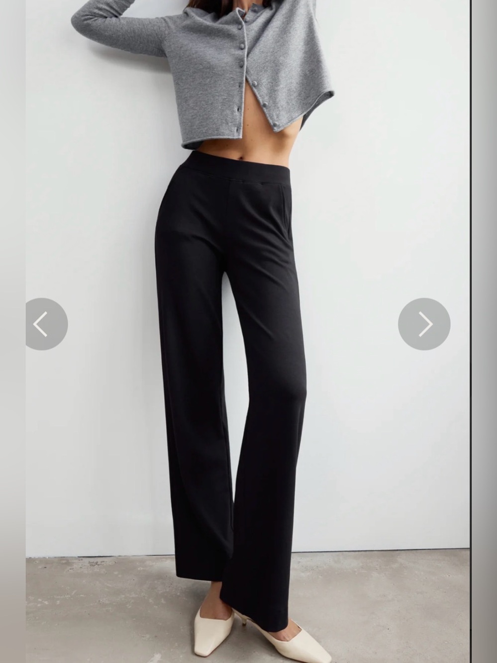 AYR XS High Hopes Black Pull-On Wide-Leg Pants